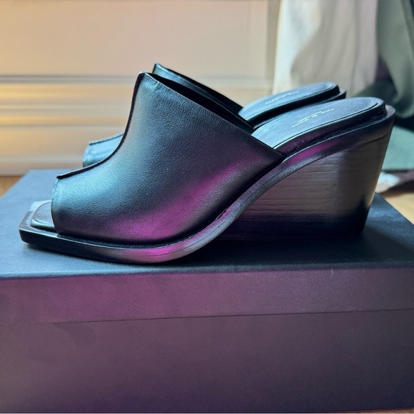BNIB Rag & Bone Santiago Wedge - Black Leather - Size 7.5 (37.5) - Picture 7 of 11